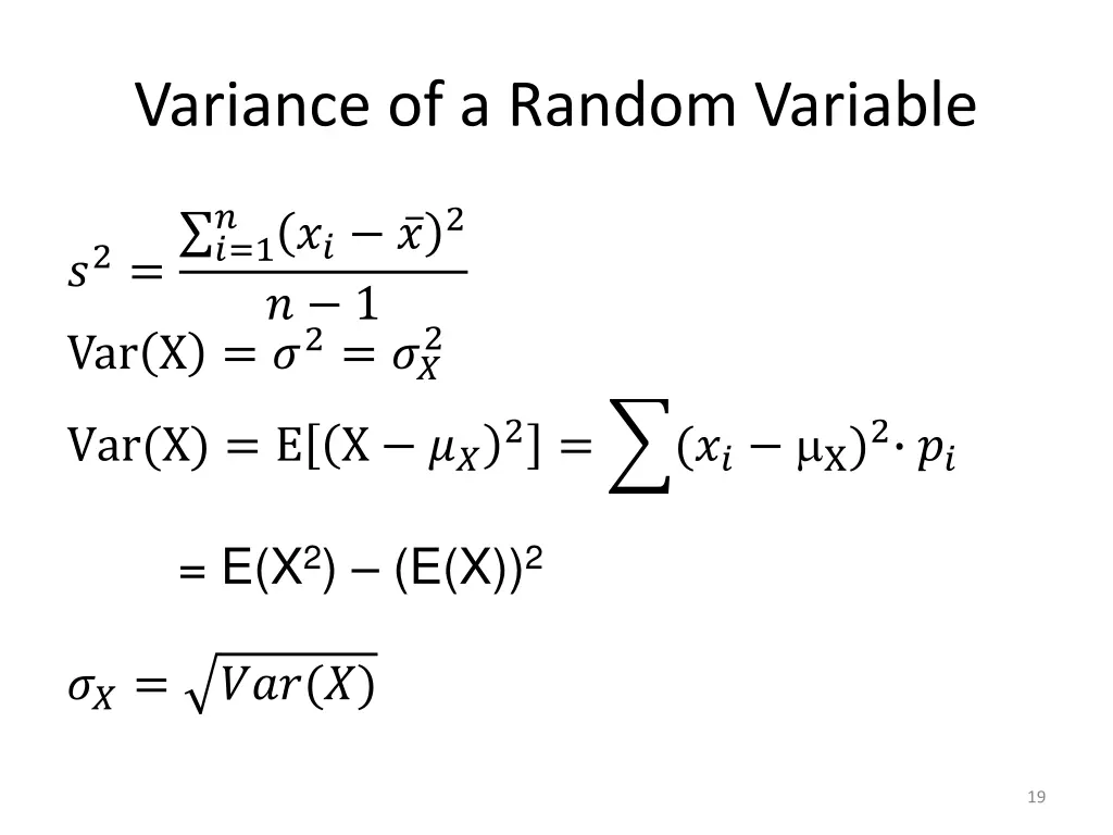 variance of a random variable