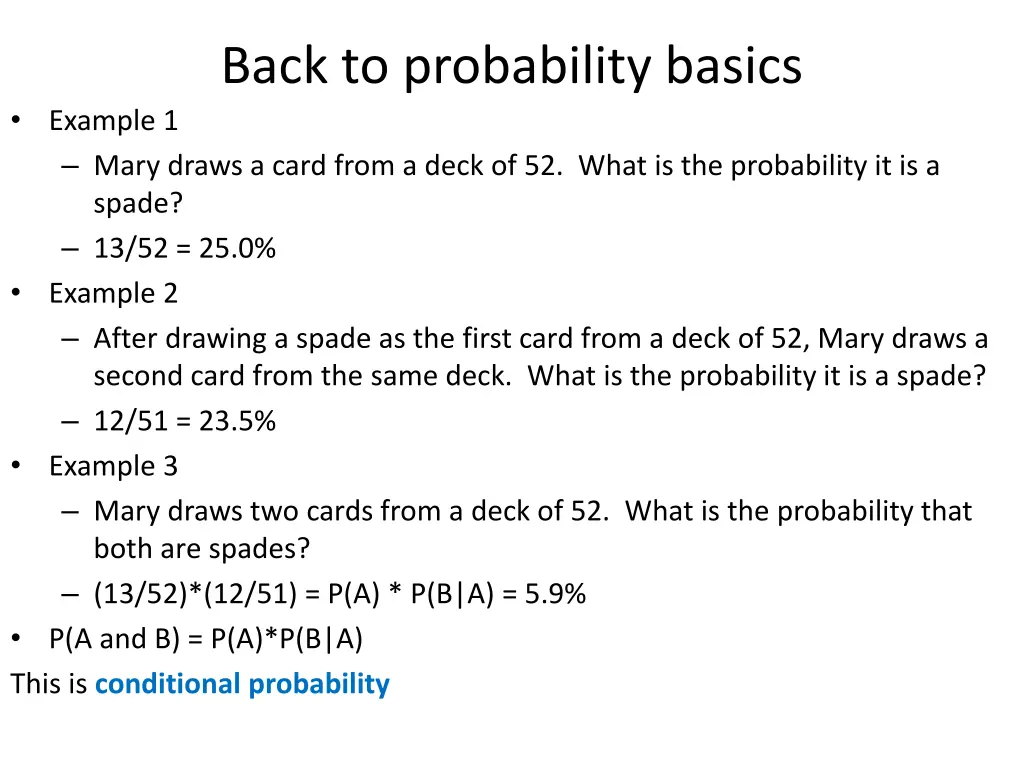 back to probability basics