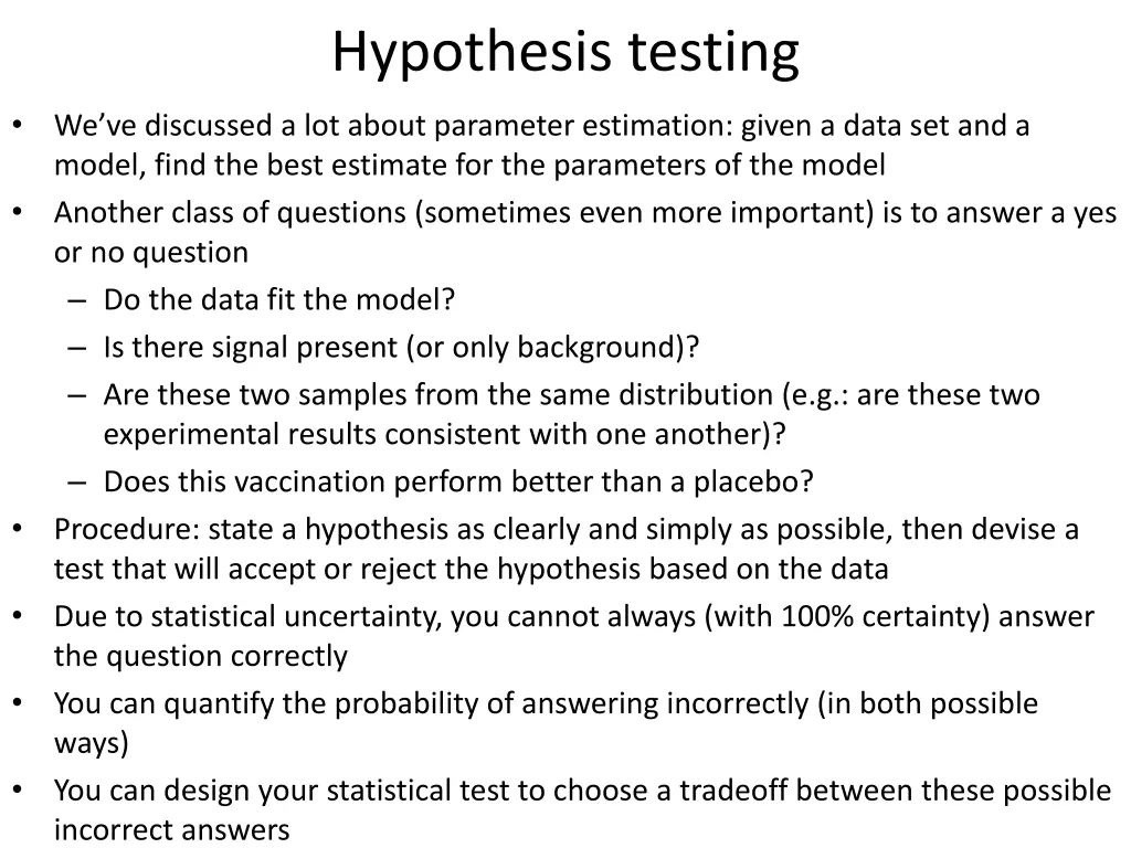 hypothesis testing