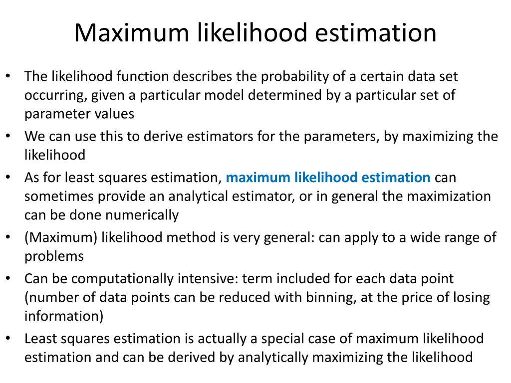 maximum likelihood estimation