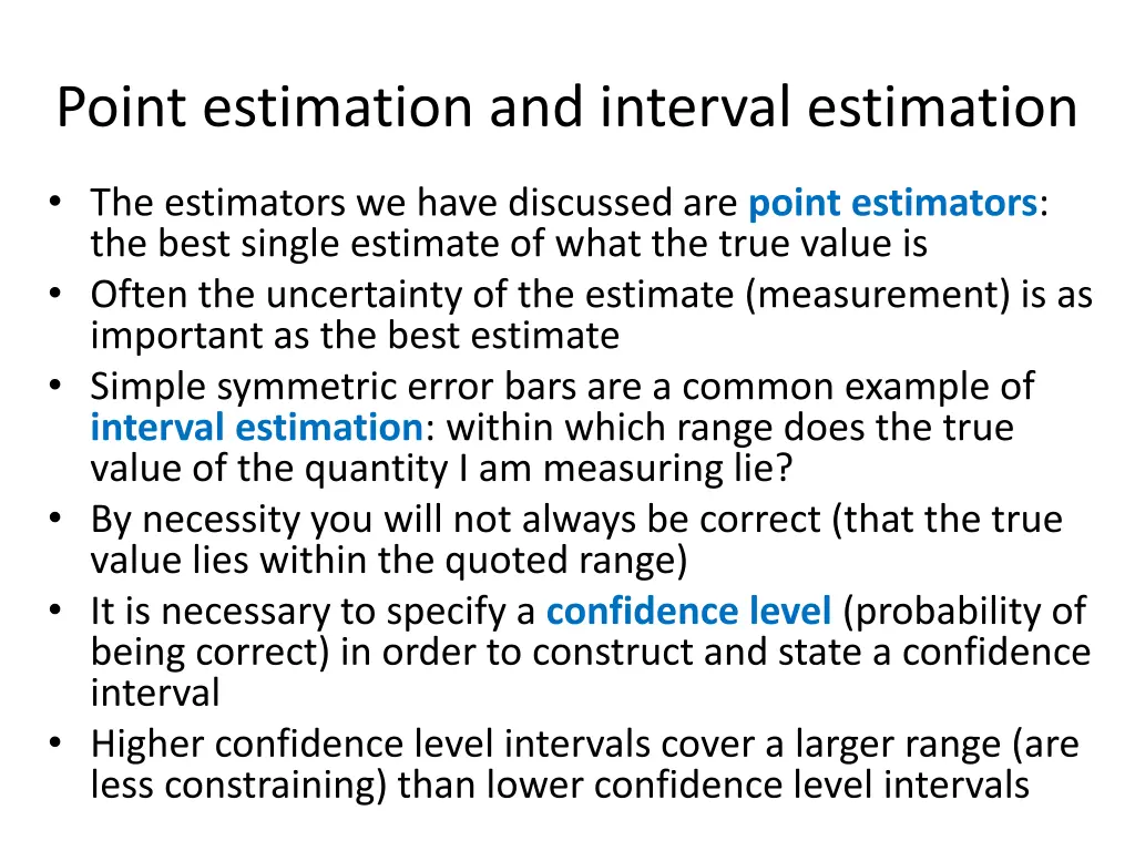 point estimation and interval estimation