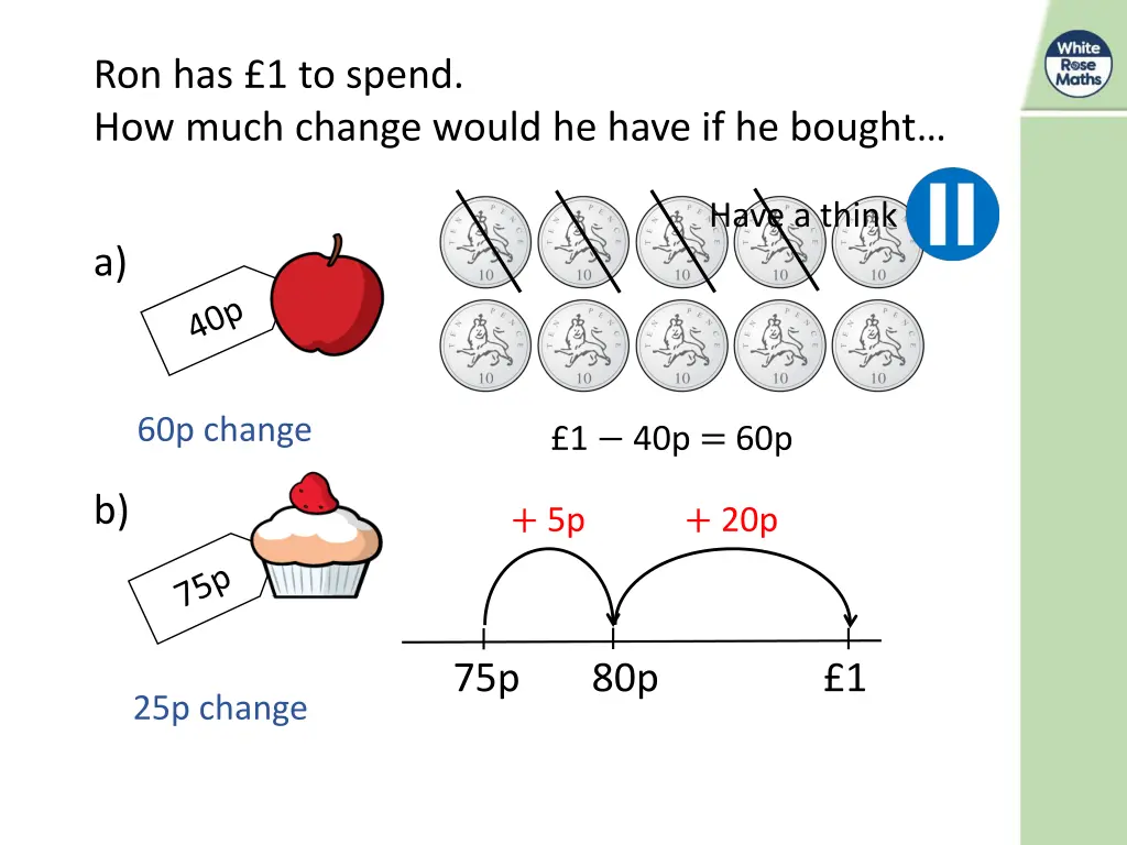 ron has 1 to spend how much change would he have