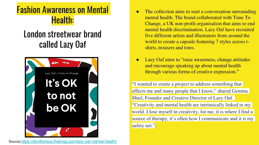 fashion awareness on mental health london