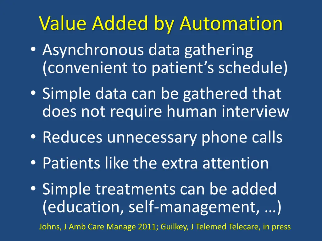 value added by automation asynchronous data