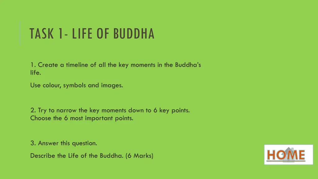 task 1 life of buddha