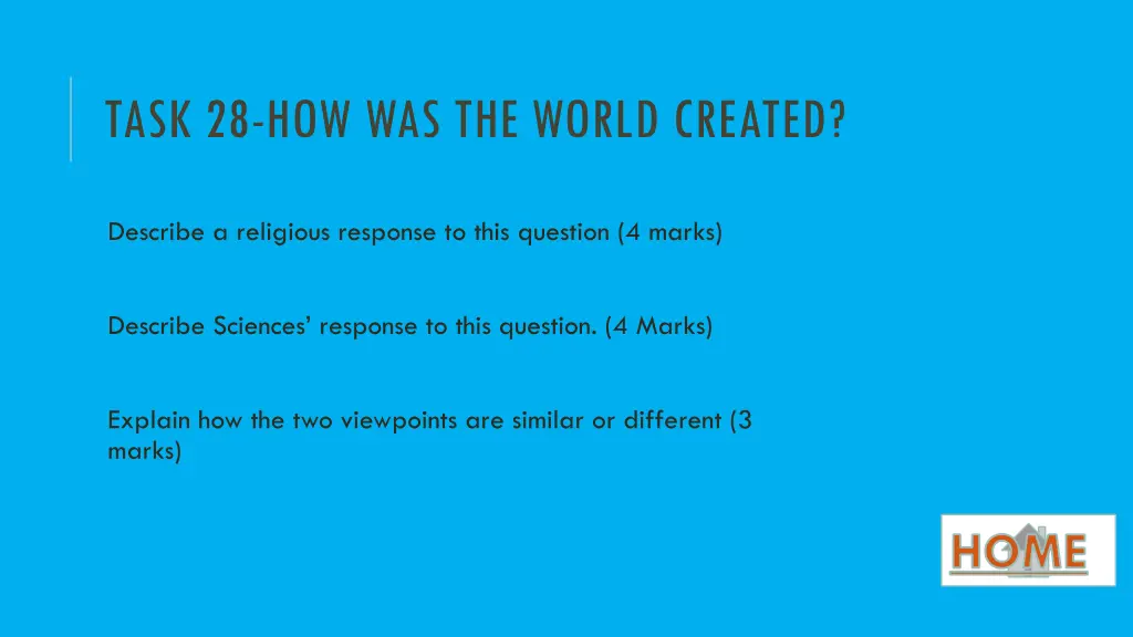 task 28 how was the world created
