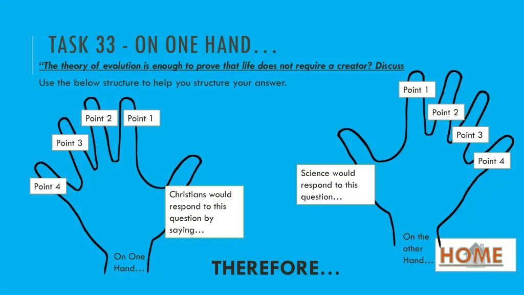 task 33 on one hand the theory of evolution