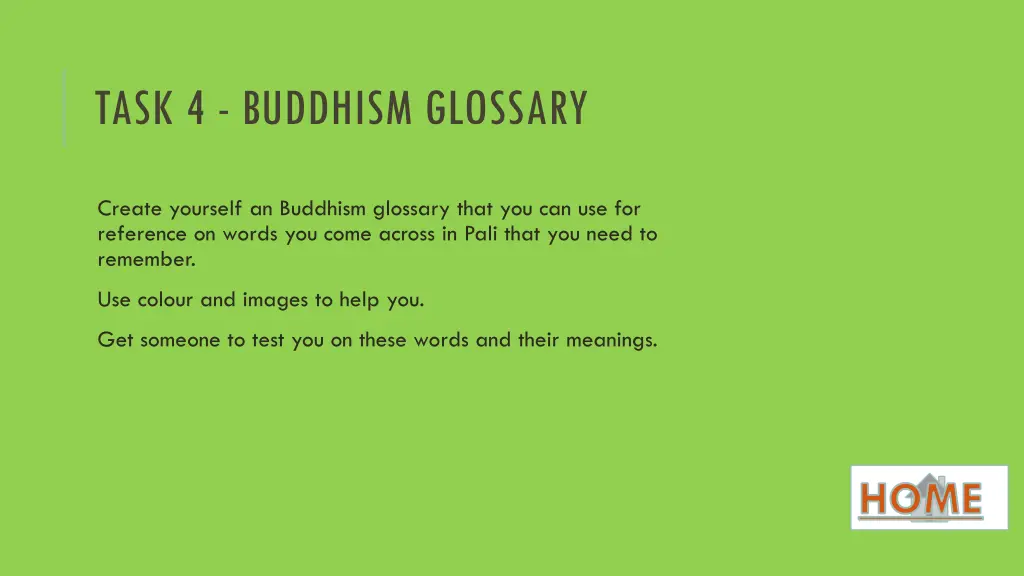 task 4 buddhism glossary