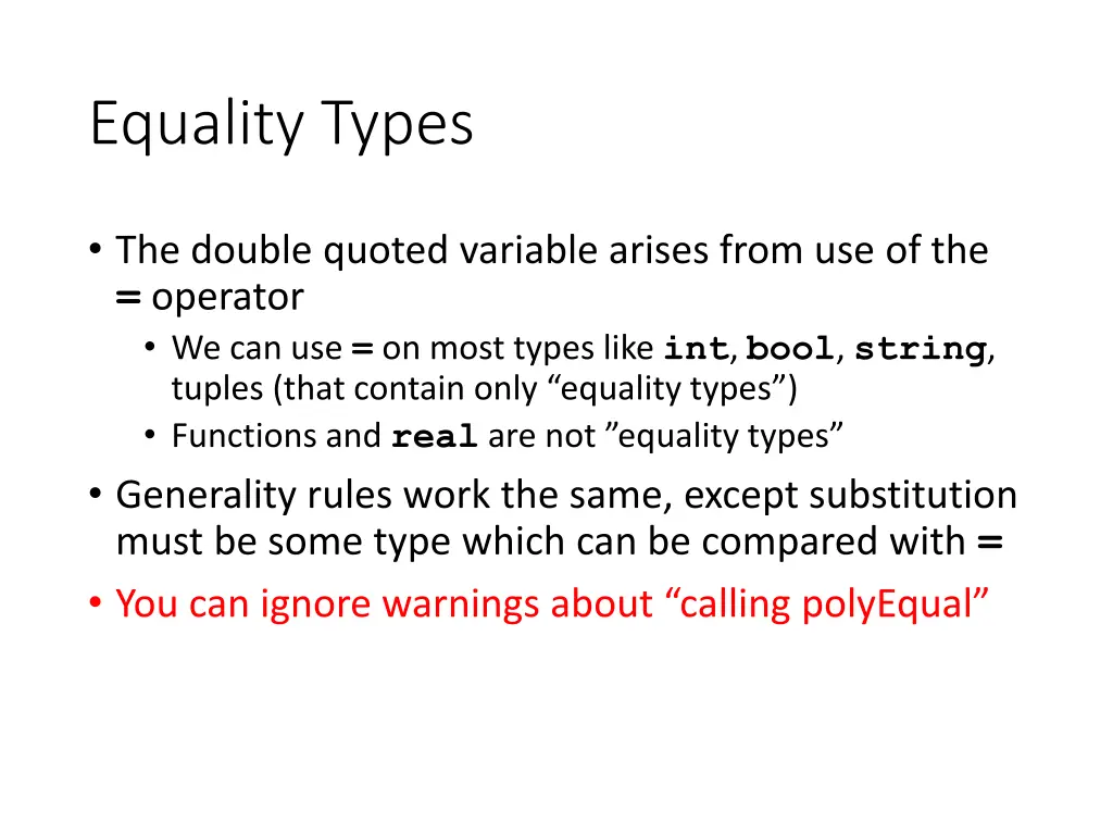 equality types 1