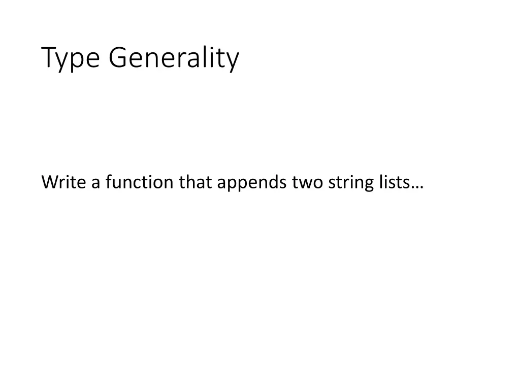 type generality