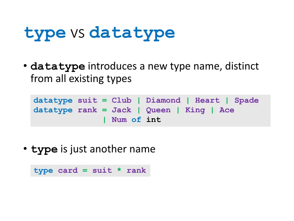 type vs datatype