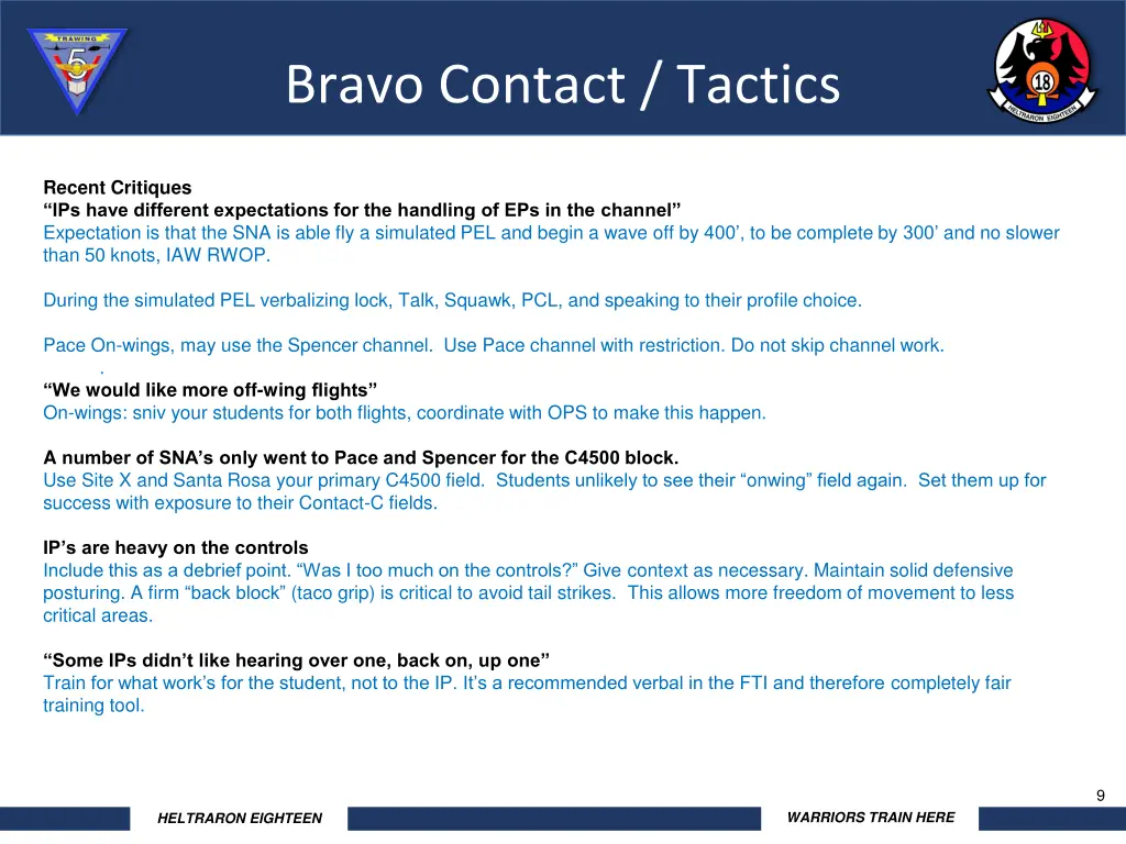 bravo contact tactics