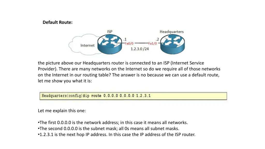 default route