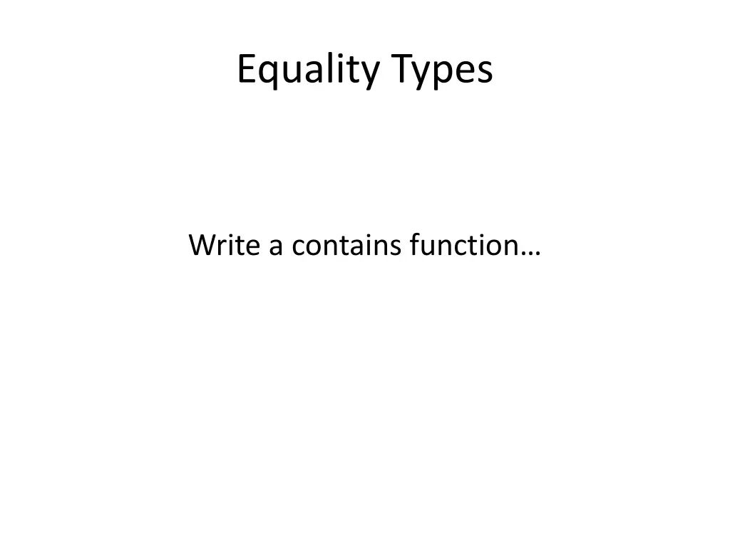 equality types