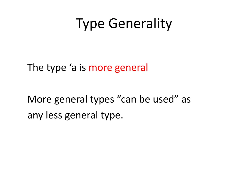 type generality 2