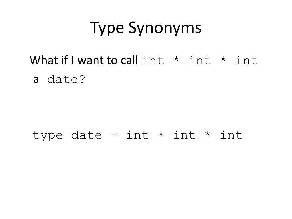 type synonyms