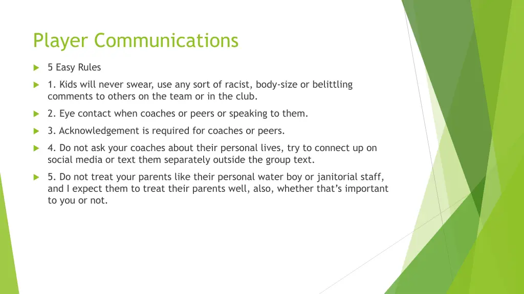 player communications