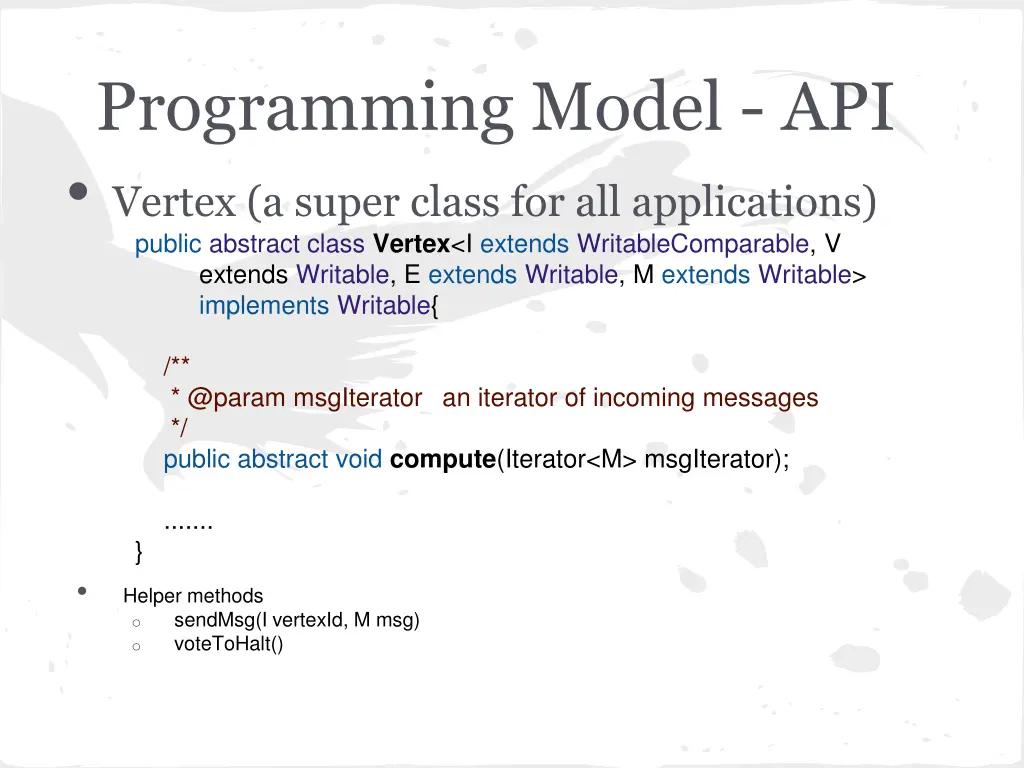 programming model api vertex a super class