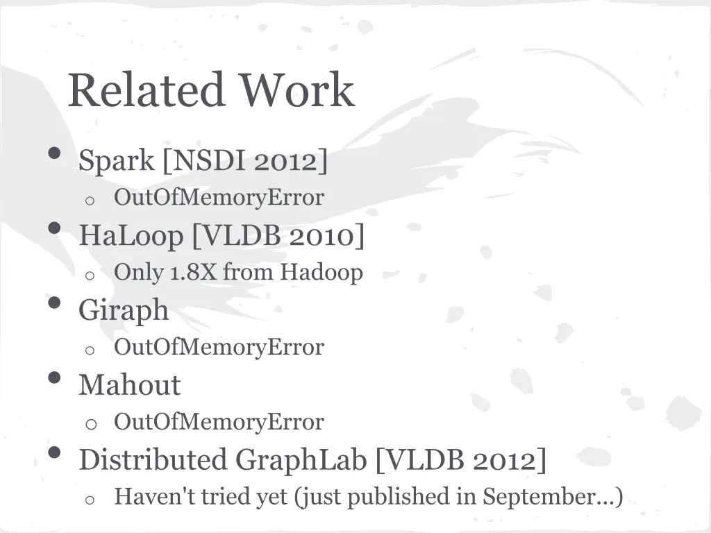 related work spark nsdi 2012 o outofmemoryerror