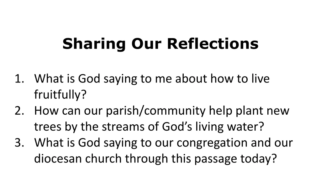 sharing our reflections