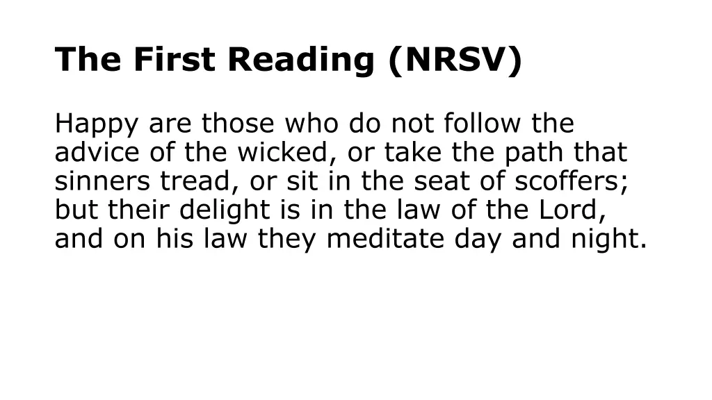 the first reading nrsv