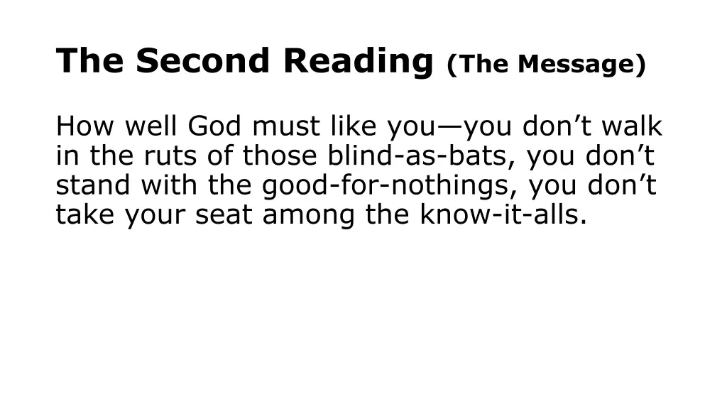 the second reading the message