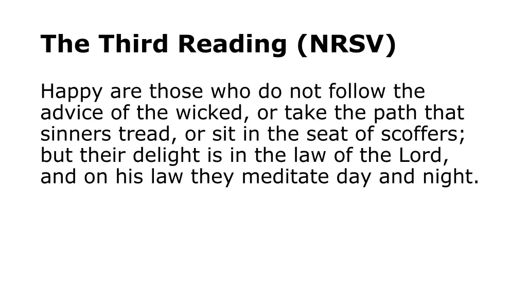 the third reading nrsv