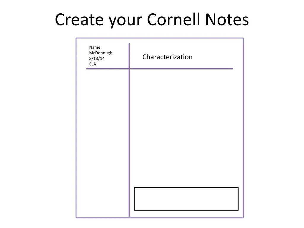 create your cornell notes