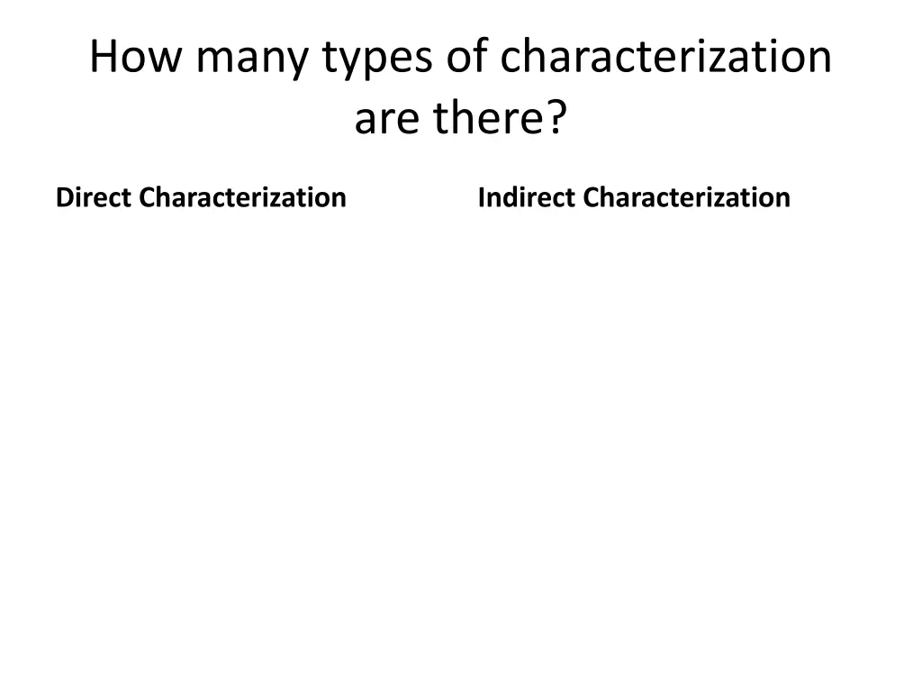 how many types of characterization are there 1