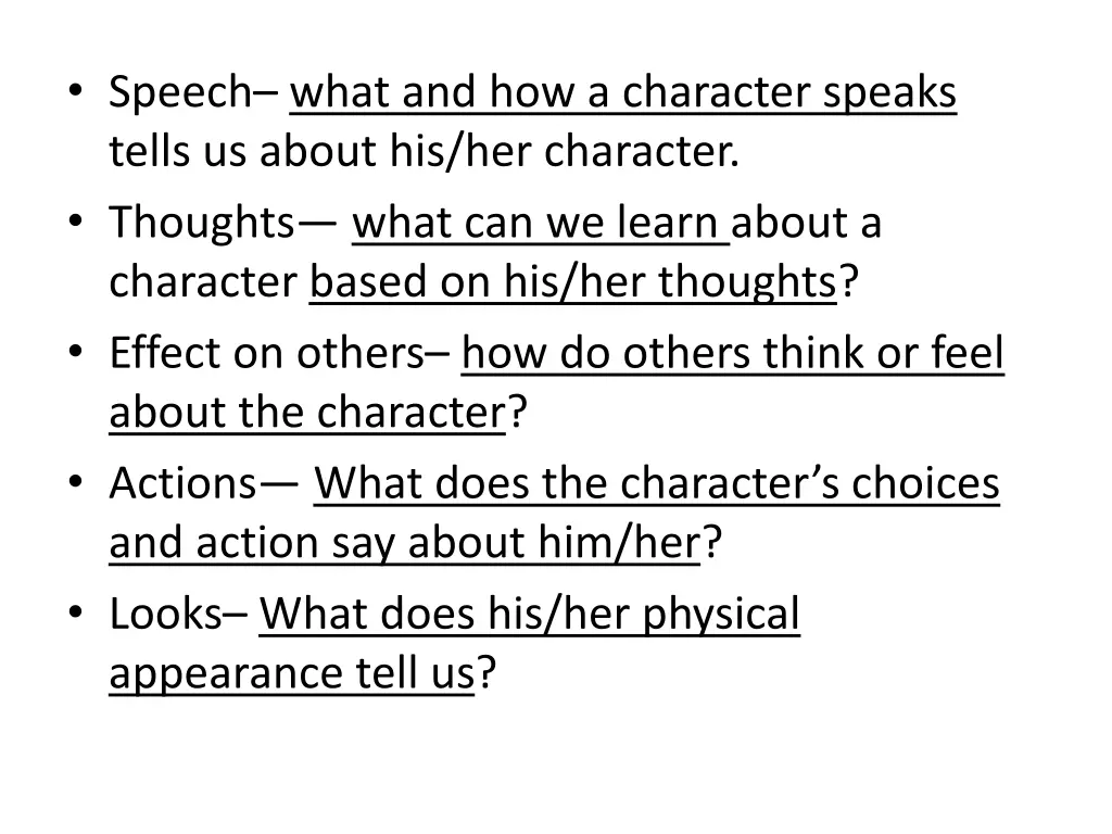 speech what and how a character speaks tells 4