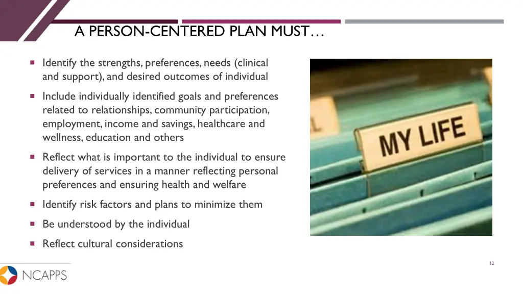 a person centered plan must