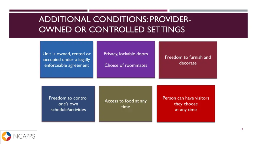 additional conditions provider owned