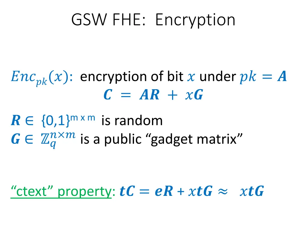 gsw fhe encryption