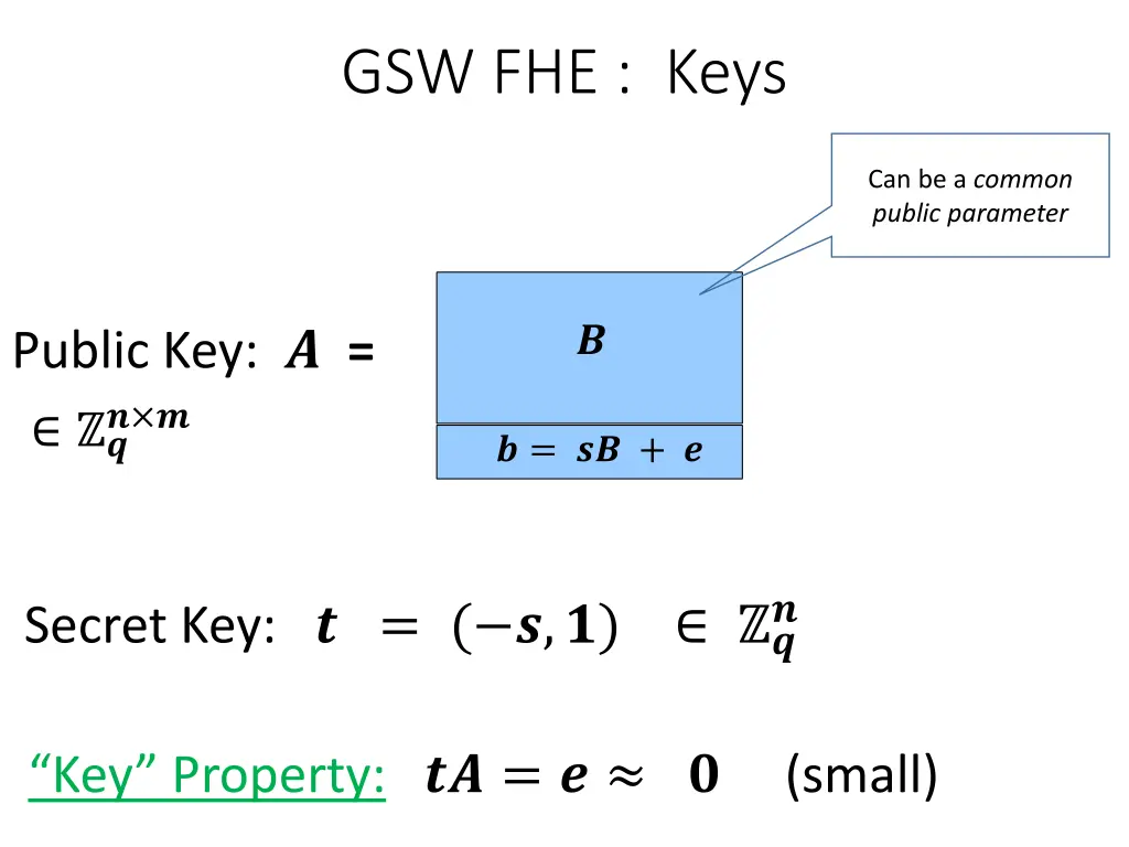 gsw fhe keys