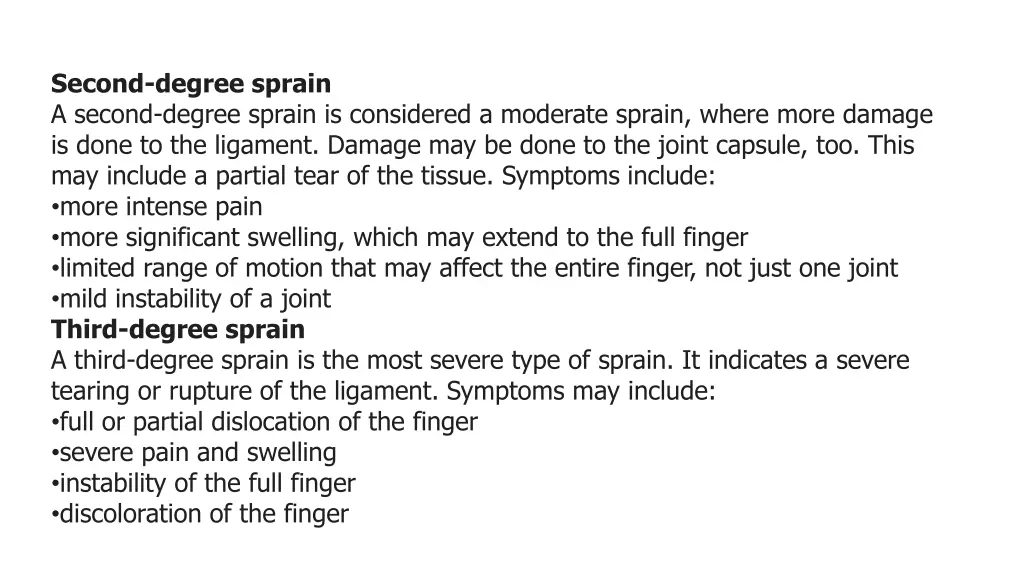 second degree sprain a second degree sprain