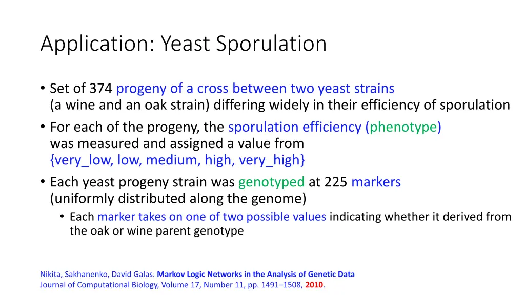 application yeast sporulation