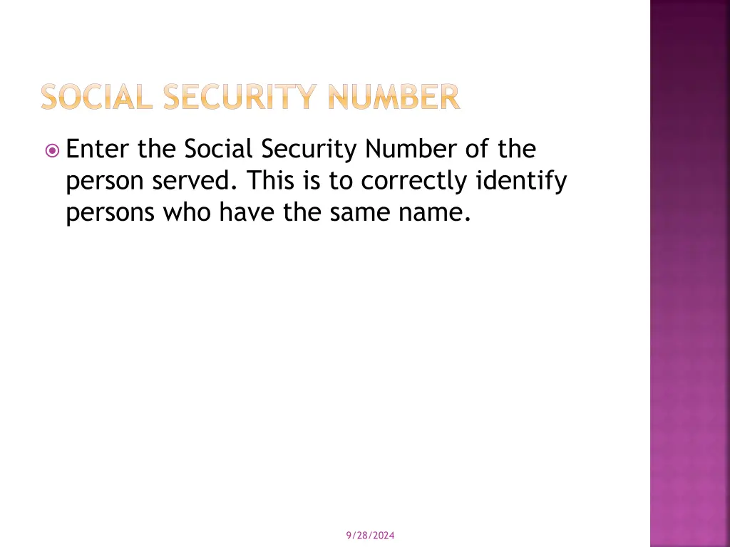 social security number