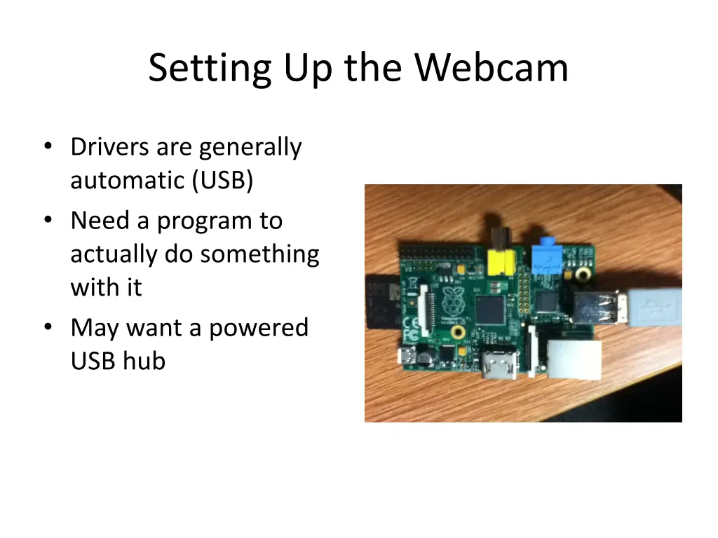 setting up the webcam