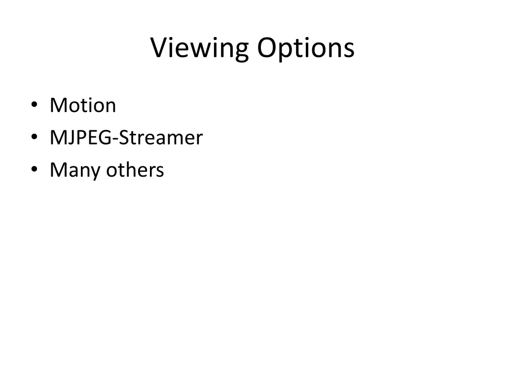 viewing options