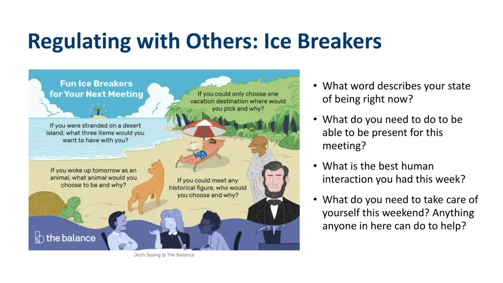 regulating with others ice breakers