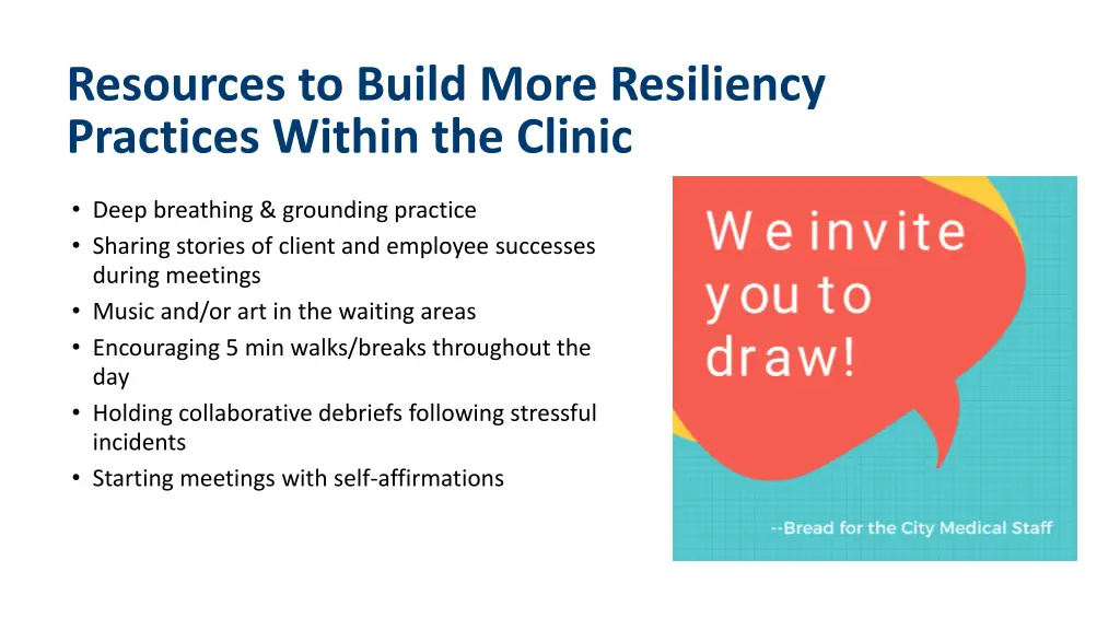 resources to build more resiliency practices