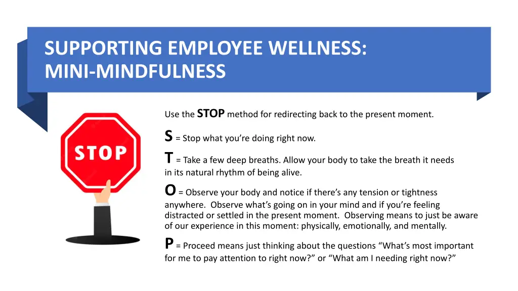 supporting employee wellness mini mindfulness