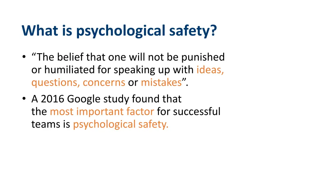 what is psychological safety