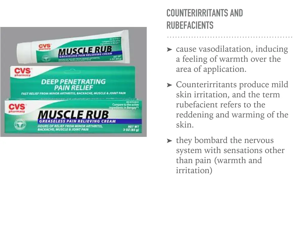 counterirritants and rubefacients