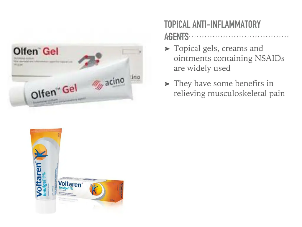 topical anti inflammatory agents topical gels