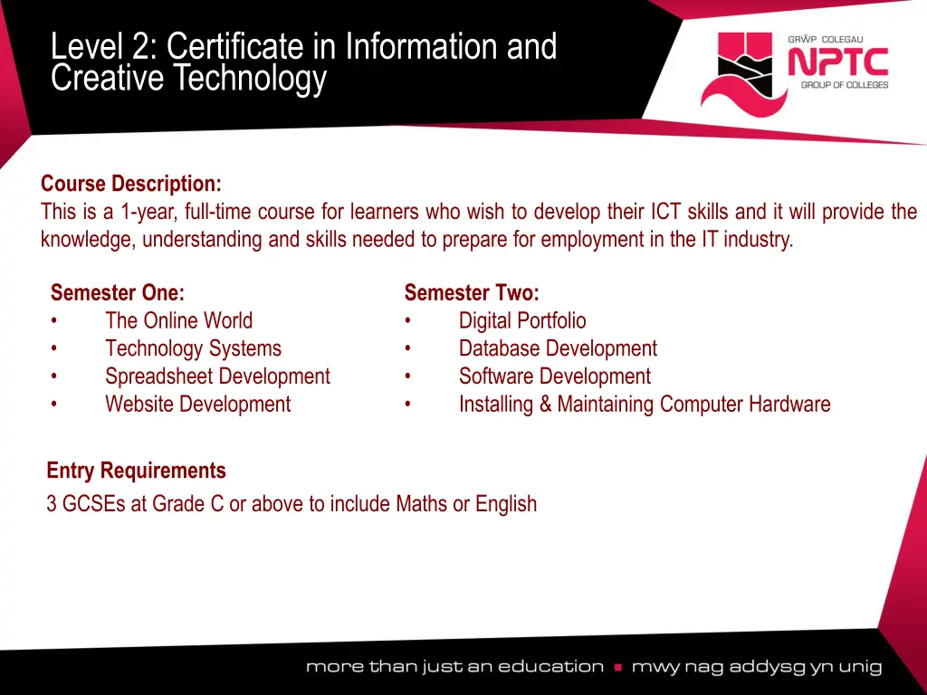 level 2 certificate in information and creative