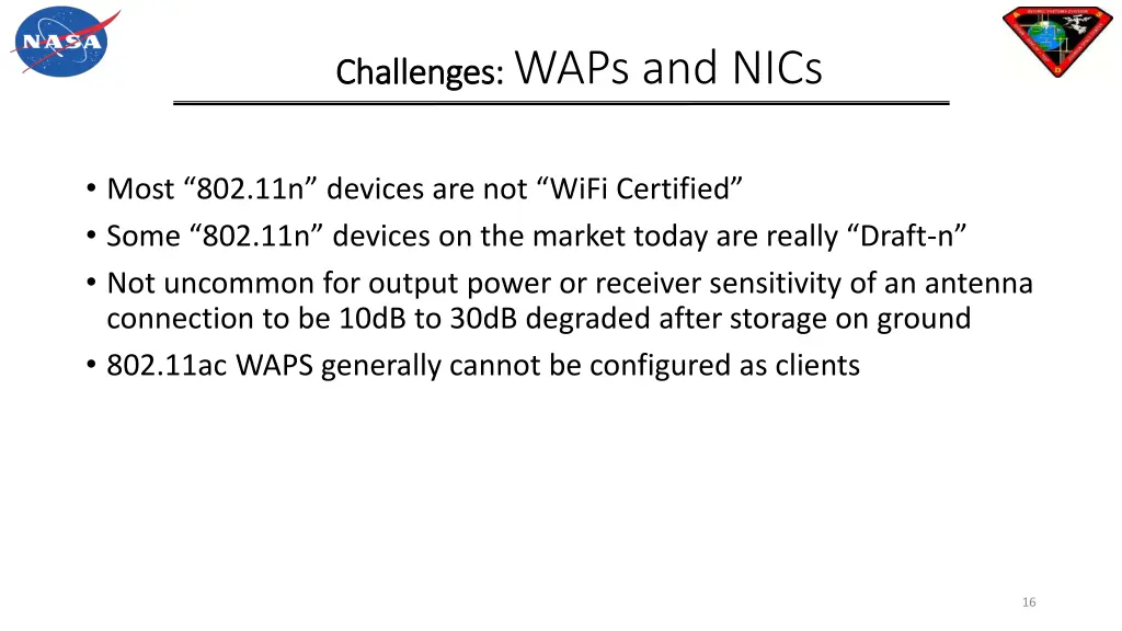 challenges challenges waps and nics