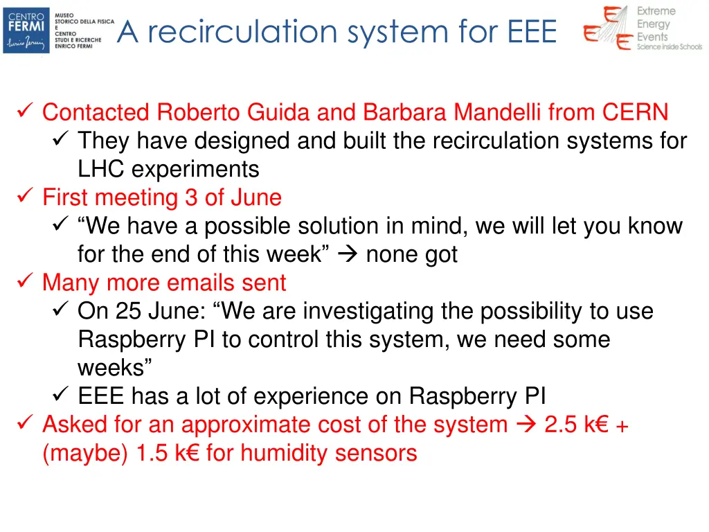 a recirculation system for eee