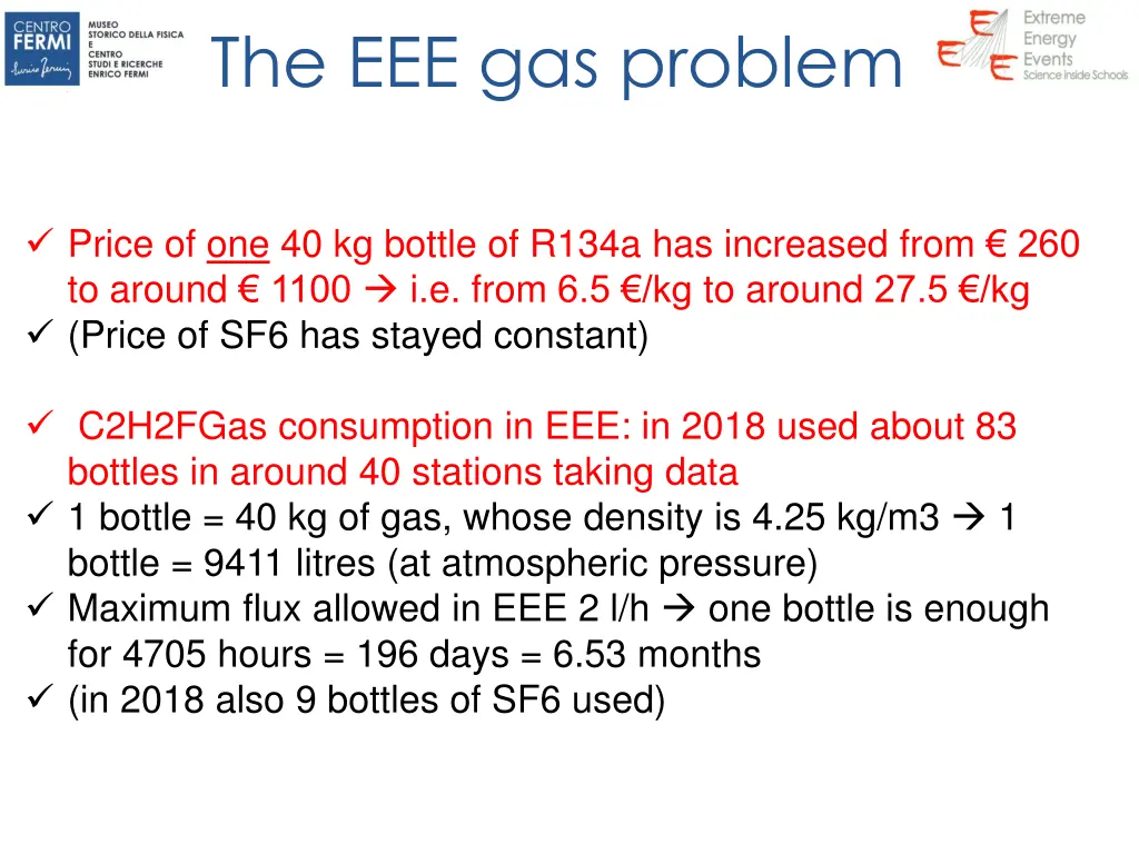 the eee gas problem