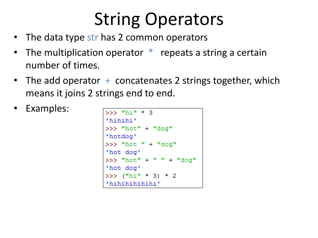 string operators